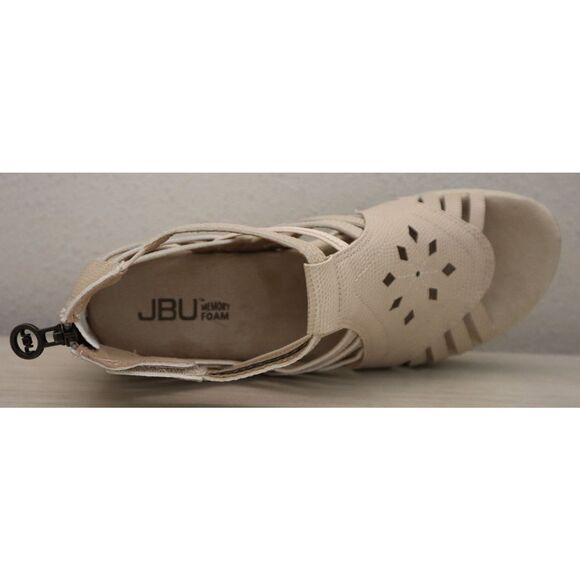 JBU x Jambu Women's Sz 7.5M Taupe/Beige Lizard Embossed Rowan Wedge Sandals - Picture 7 of 13